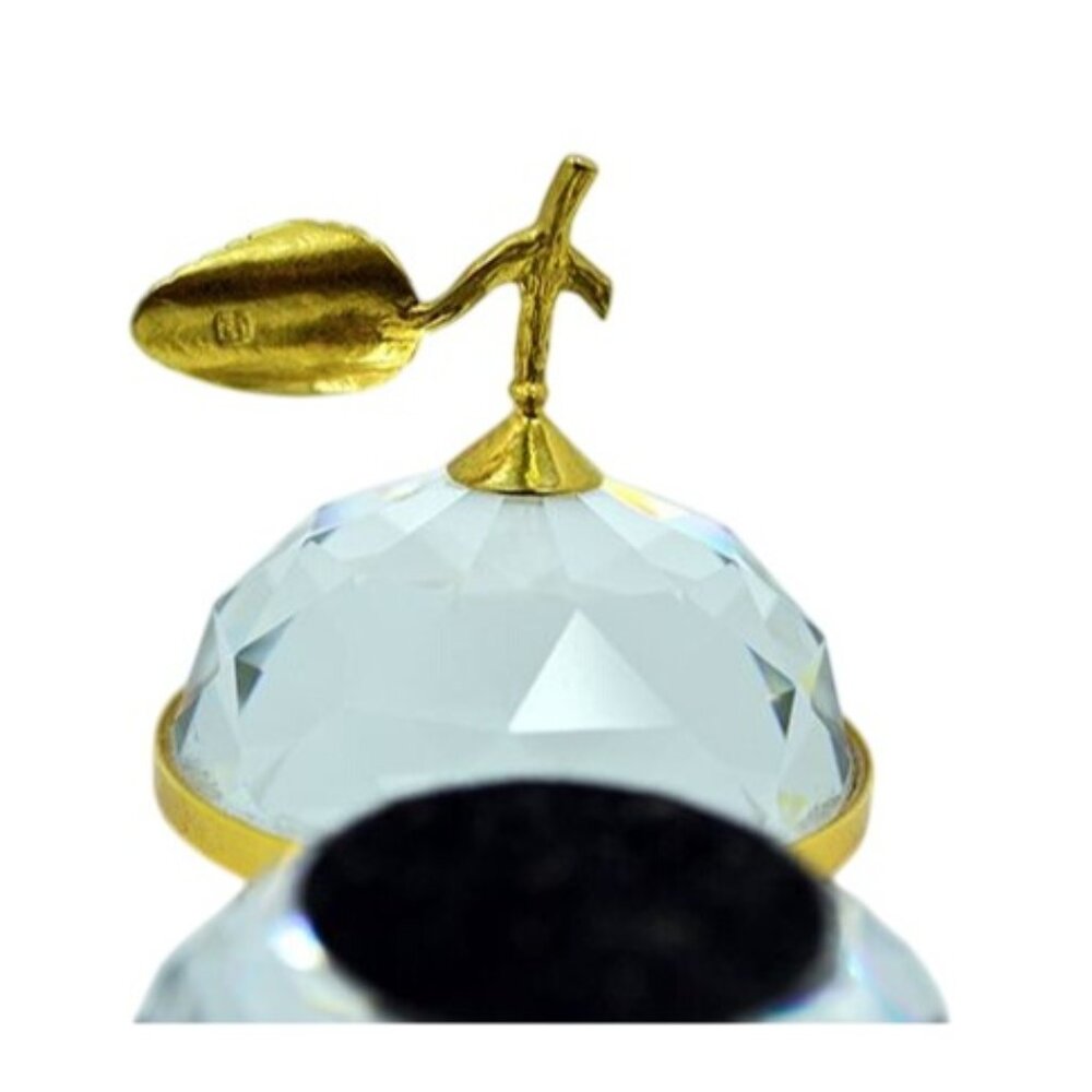 Swarovski SC Logo Faceted Crystal Apple Paperweight with Two Hidden Photo Frames - Picture 5 of 6